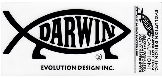5.8" Darwin Fish Window Cling Decal (single) darwin fish decal, darwin fish sticker
