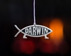 Darwin Fish Ornament - Silver Finish (single) darwin, darwin fish, ornament