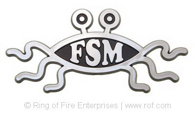 5" Flying Spaghetti Monster Car Emblem Magnet (pack of 10) Bobby Henderson,fsm,flying spaghetti monster, car badge, badge