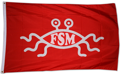 24" Flying Spaghetti Monster Flag (single) flying spaghetti monster,fsm, fish,bobby henderson,flag