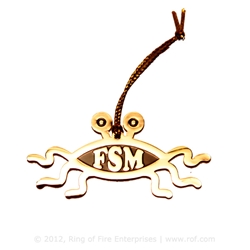 FSM Ornament - Gold Finish (single) Bobby Henderson,fsm,flying spaghetti monster, ornament