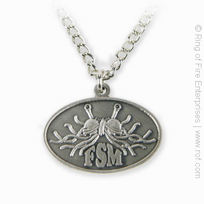 Oval Flying Spaghetti Monster Necklace - Antique Silver Finish (single) flying spaghetti monster, fsm, necklace, pendant