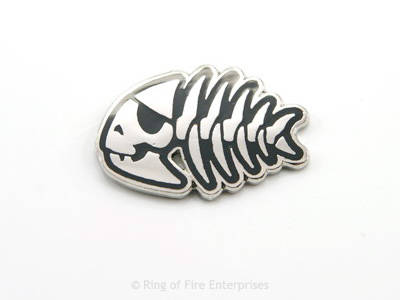 Pirate Fish Pin (silver finish) pirate, fish, pirate fish, fsm, lapel pin