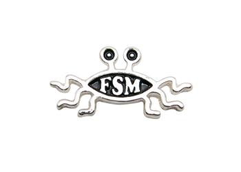 Shapely Flying Spaghetti Monster Lapel Pin (silver) flying spaghetti monster, fsm, lapel pin