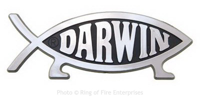3" (8 cm) Darwin Fish Magnet - Silver Chrome Finish (single) darwin,darwin fish,refrigerator, magnet, refrigerator magnet