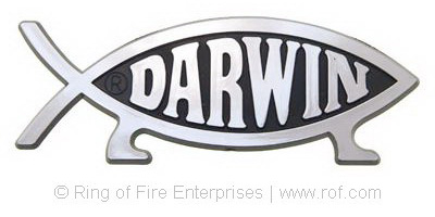 5" Darwin Fish Car Emblem (pack of 10) abs,darwin,car,emblem,plaque